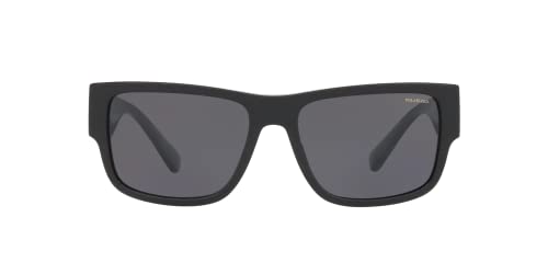 Versace Man Sunglasses Black Frame, Dark Grey Polar Lenses, 58MM