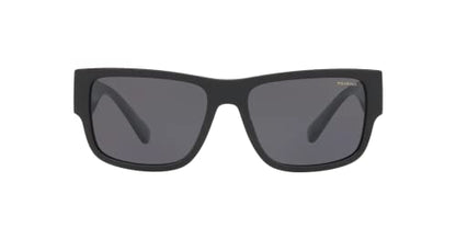 Versace Man Sunglasses Black Frame, Dark Grey Polar Lenses, 58MM