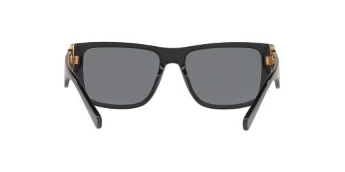 Versace Man Sunglasses Black Frame, Dark Grey Polar Lenses, 58MM