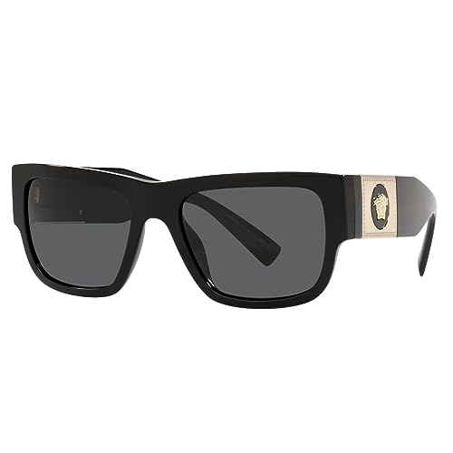 Versace Man Sunglasses Black Frame, Dark Grey Lenses, 56MM