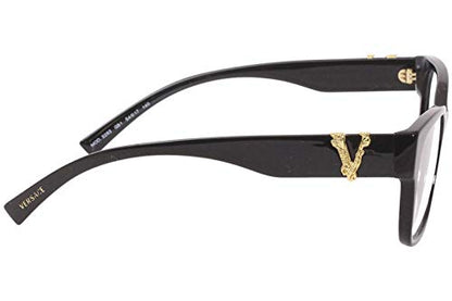 Versace - VE3283 Black/Clear Square Women Eyeglasses - 54mm