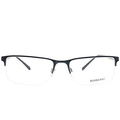 BURBERRY BE 1282 1001 Black Palladium Metal Semi-Rimless Eyeglasses 55mm