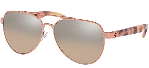 Tory Burch TY6070 Sunglasses 32738Z-57 -, Lt Brown Gradient Mirror TY6070-32738Z-57