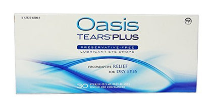 125 Vials Oasis Tears Plus Preservative-Free Lubricant Eye Drops (4 Boxes, 30 Vials each and a 5 Vial Packet)